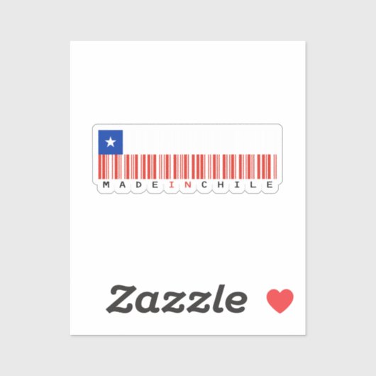 Made in Chili Barcode Vlag Sticker (Vel)