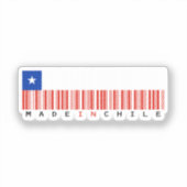 Made in Chili Barcode Vlag Sticker (Voorkant)