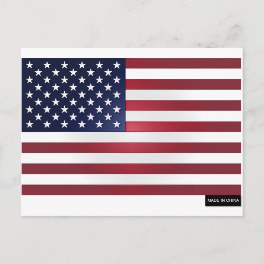 Made in China - Amerikaanse vlag Briefkaart (Voorkant)