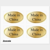 MADE IN CHINA RECHTHOEKIGE STICKER (Vel)