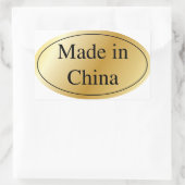 MADE IN CHINA RECHTHOEKIGE STICKER (Tas)