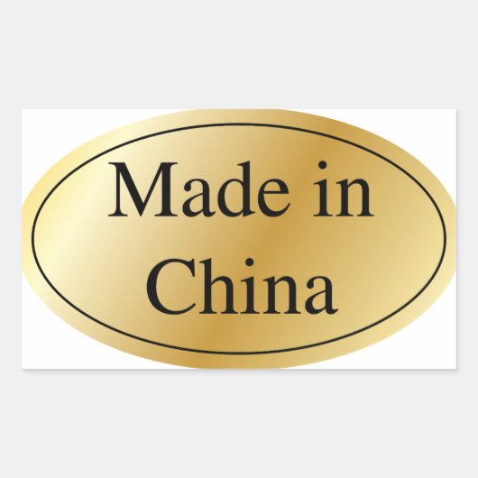 MADE IN CHINA RECHTHOEKIGE STICKER (Voorkant)