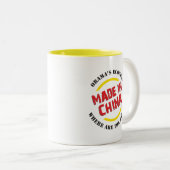 Made in China Tweekleurige Koffiemok (Voorkant rechts)