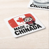 Made in Chinada Panda – Chinese Canadian Kartonnen Onderzetters (Schuin)