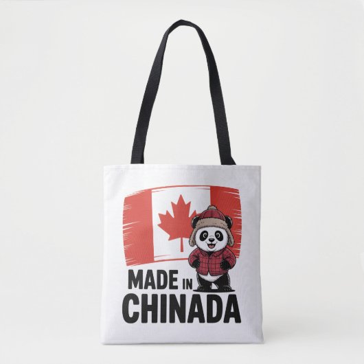 Made in Chinada Panda – Chinese Canadian Tote Bag (Voorkant)