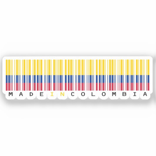 Made in Colombia Barcode Flag Sticker (Voorkant)