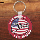 Made in Columbus Ohio United States Flag Sleutelhanger (Voorkant)