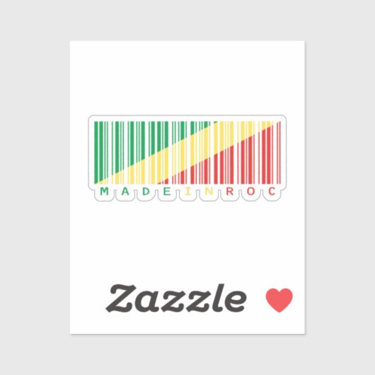 Made in Congo Barcode Flag Sticker (Vel)