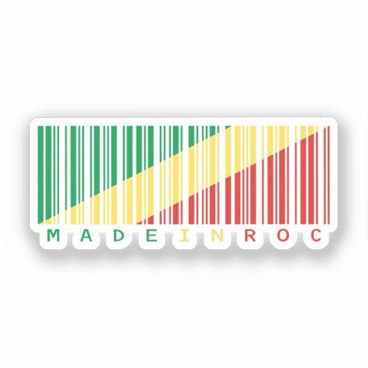 Made in Congo Barcode Flag Sticker (Voorkant)