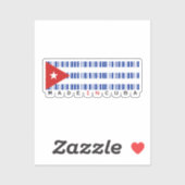 Made in Cuba Barcode Flag Sticker (Vel)