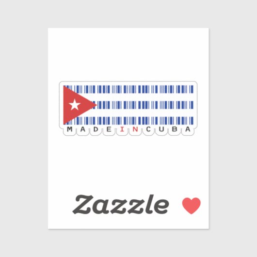 Made in Cuba Barcode Vlag Sticker (Vel)