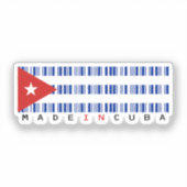 Made in Cuba Barcode Vlag Sticker (Voorkant)