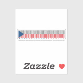 Made in Czech Republic Barcode Flag Sticker
