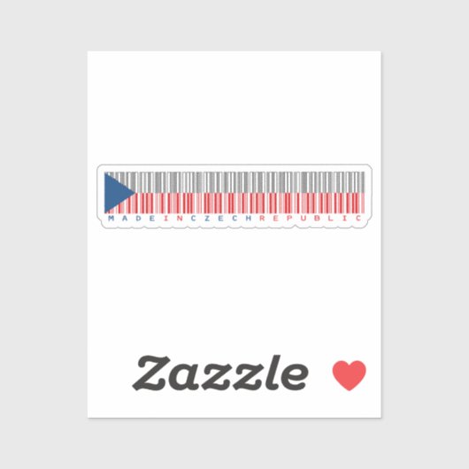 Made in Czech Republic Barcode Flag Sticker (Vel)
