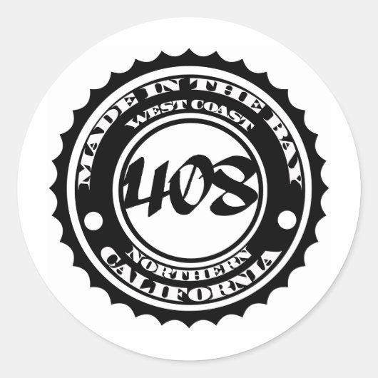 Made in de 408 ronde sticker (Voorkant)