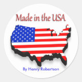 Made in de Amerikaanse sticker (Voorkant)