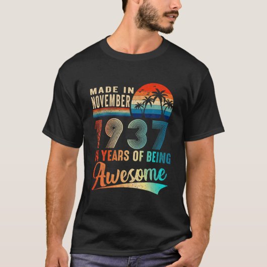 Made In December 1937 84 Years Of Being Awesome Vi T-shirt (Voorkant)
