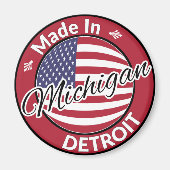 Made in Detroit Michigan USA Flag Magneet (Voorkant)