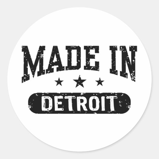 Made in Detroit Ronde Sticker (Voorkant)