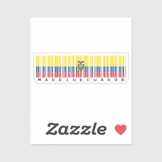 Made in Ecuador Barcode Flag Sticker (Vel)