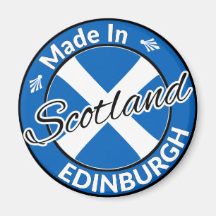 Made in Edinburgh Scotland Saltire Flag Magneet