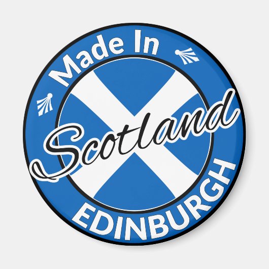 Made in Edinburgh Scotland Saltire Flag Magneet (Voorkant)