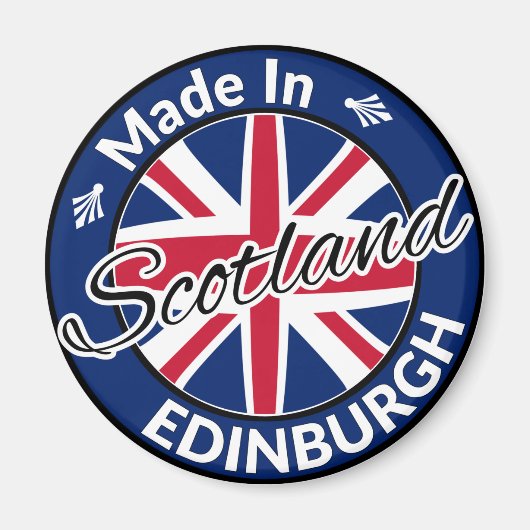 Made in Edinburgh Scotland Union Jack Flag Magneet (Voorkant)