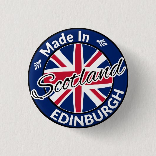 Made in Edinburgh Scotland Union Jack Flag Ronde Button 3,2 Cm (Voorkant)