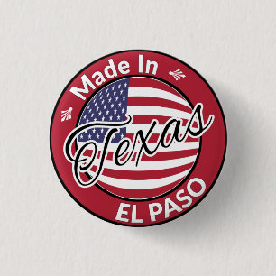 Made in El Paso Texas, Verenigde Staten vlag Ronde Button 3,2 Cm