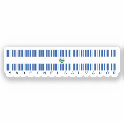Made in El Salvador Barcode Flag Sticker (Voorkant)
