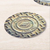 Made in England Ronde Kartonnen Onderzetter (Gebogen)