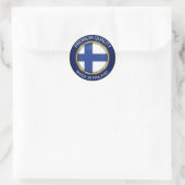 Made in Finland, Finse vlag Ronde Sticker (Tas)