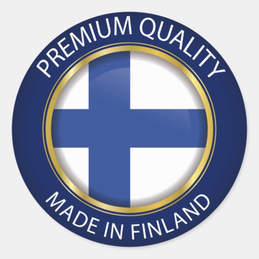 Made in Finland, Finse vlag Ronde Sticker (Voorkant)