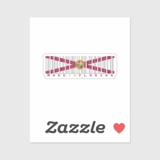Made in Florida Barcode Flag Sticker (Vel)