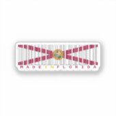 Made in Florida Barcode Flag Sticker (Voorkant)