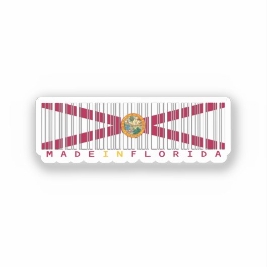 Made in Florida Barcode Flag Sticker (Voorkant)