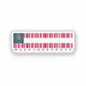 Made in Georgia Barcode Flag Sticker – State Pride (Voorkant)