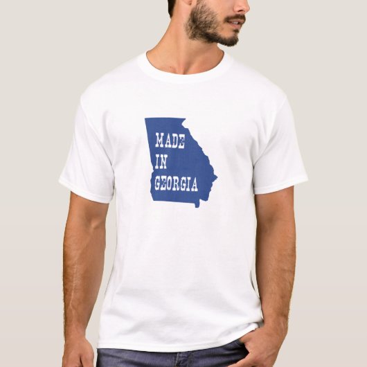 Made in Georgia Peach State Shaped Georgian Blue T-shirt (Voorkant)
