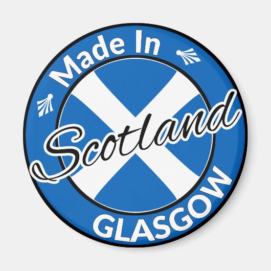 Made in Glasgow Scotland Saltire Flag Magneet (Voorkant)