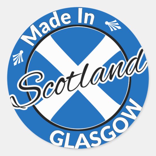 Made in Glasgow Scotland Saltire Flag Ronde Sticker (Voorkant)