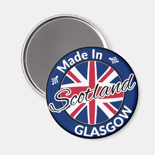 Made in Glasgow Scotland Union Jack Flag Magneet (Voorkant / Achterkant)