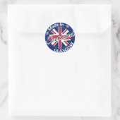 Made in Glasgow Scotland Union Jack Flag Ronde Sticker (Tas)