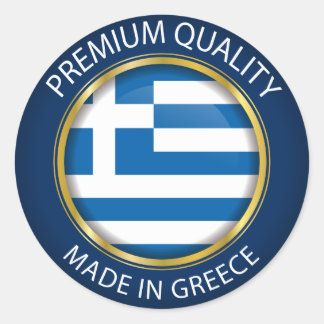 Made in Greece Flag, Grieks kunstzegel, Pictogram Ronde Sticker