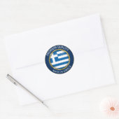 Made in Greece Flag, Grieks kunstzegel, Pictogram Ronde Sticker (Envelop)