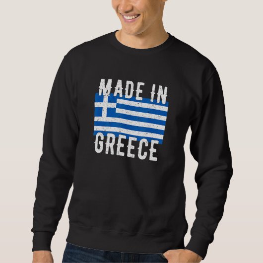 Made In Greece Greek Flag Home Country Retro Vinta Trui (Voorkant)