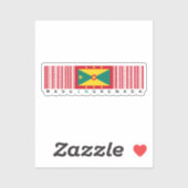 Made in Grenada Barcode Flag Sticker (Vel)