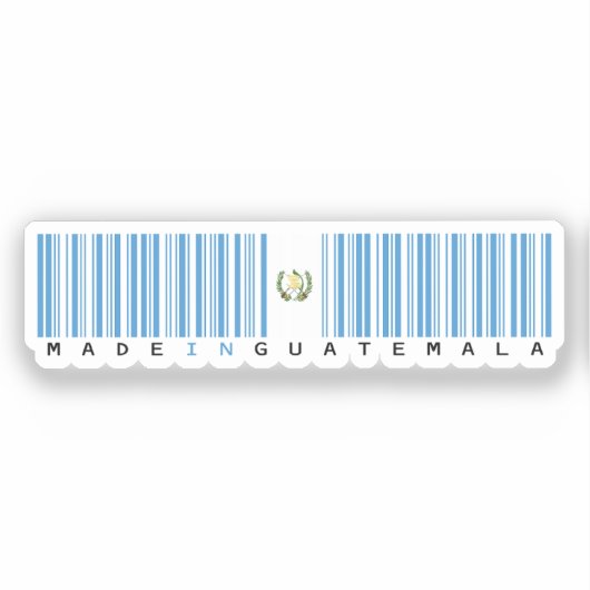 Made in Guatemala Barcode Flag Sticker (Voorkant)