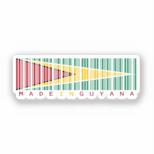 Made in Guyana Barcode Flag Sticker (Voorkant)