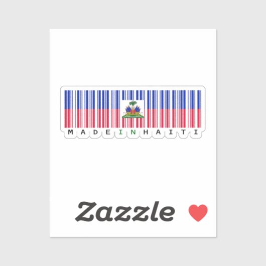 Made in Haiti Barcode Flag Sticker (Vel)