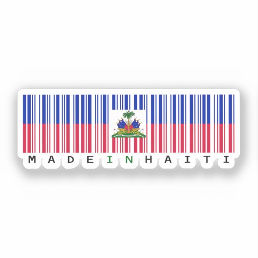 Made in Haiti Barcode Flag Sticker (Voorkant)
